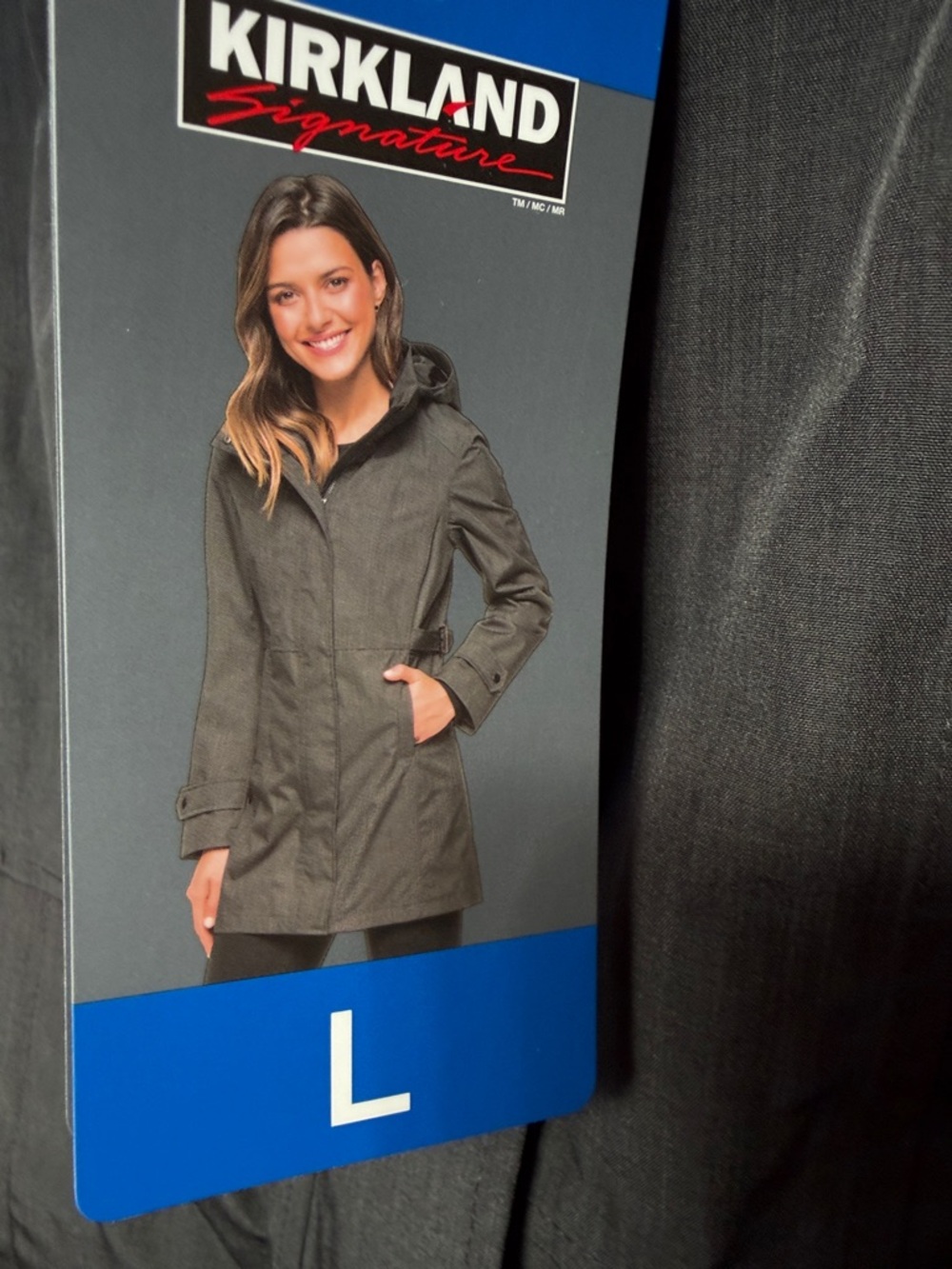 Kirkland Signature Women's Dark Gray Hooded Rain Jacket